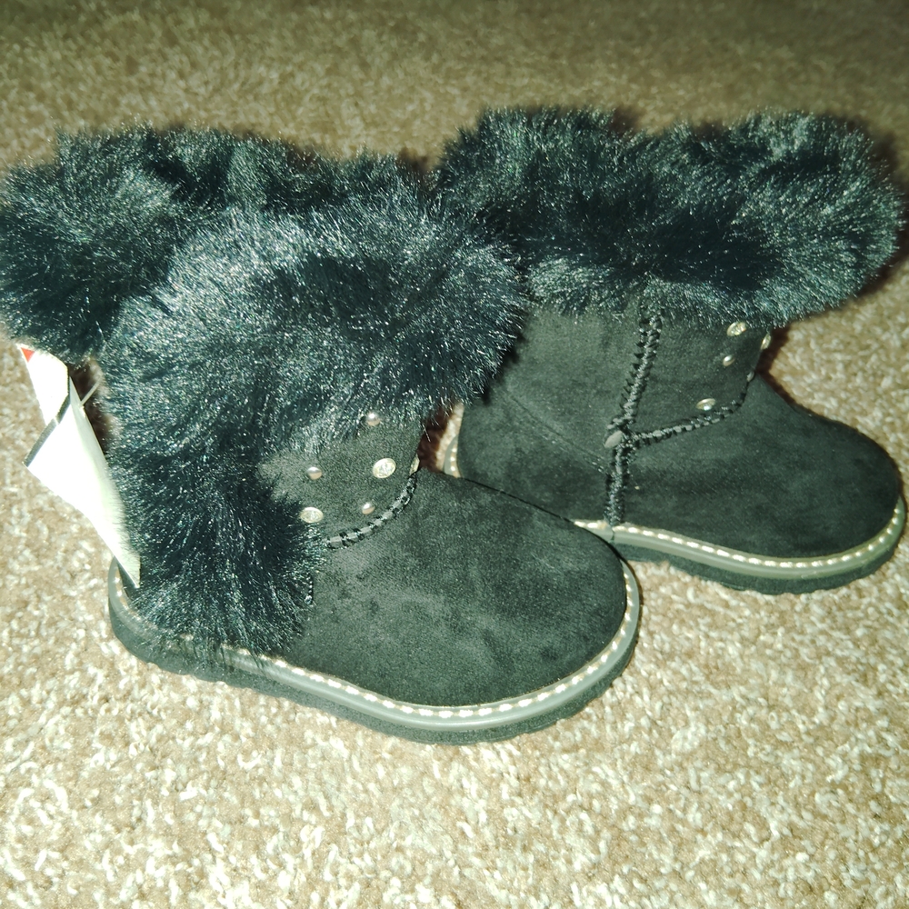 Link Black Fur Kids Boots